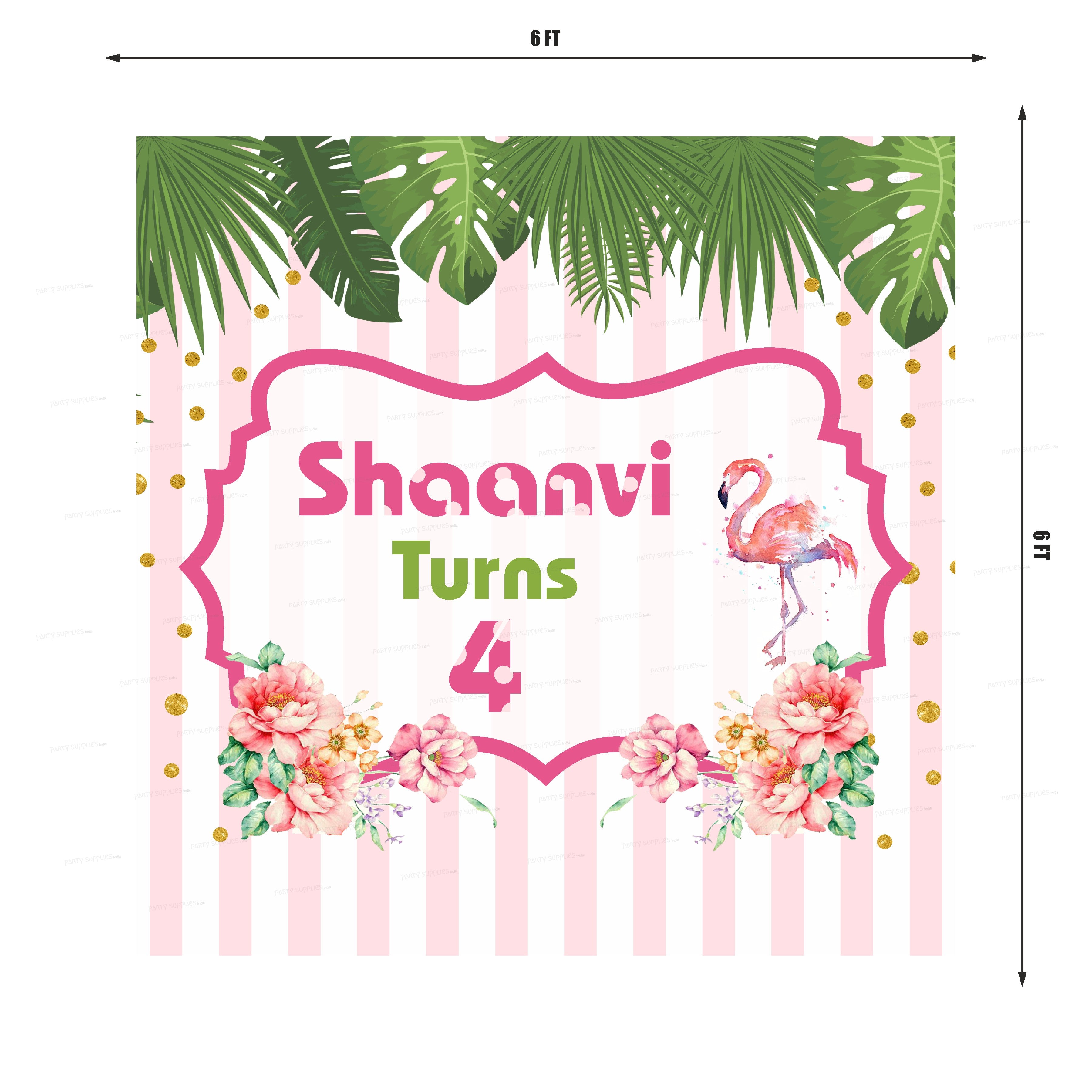 Flamingo Theme Personalized Square Backdrop