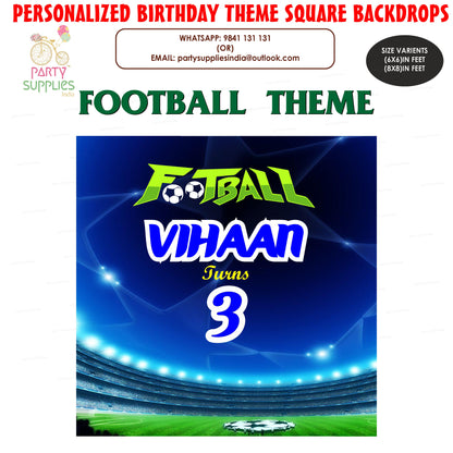 Football Theme Personalized  Square Backdrop