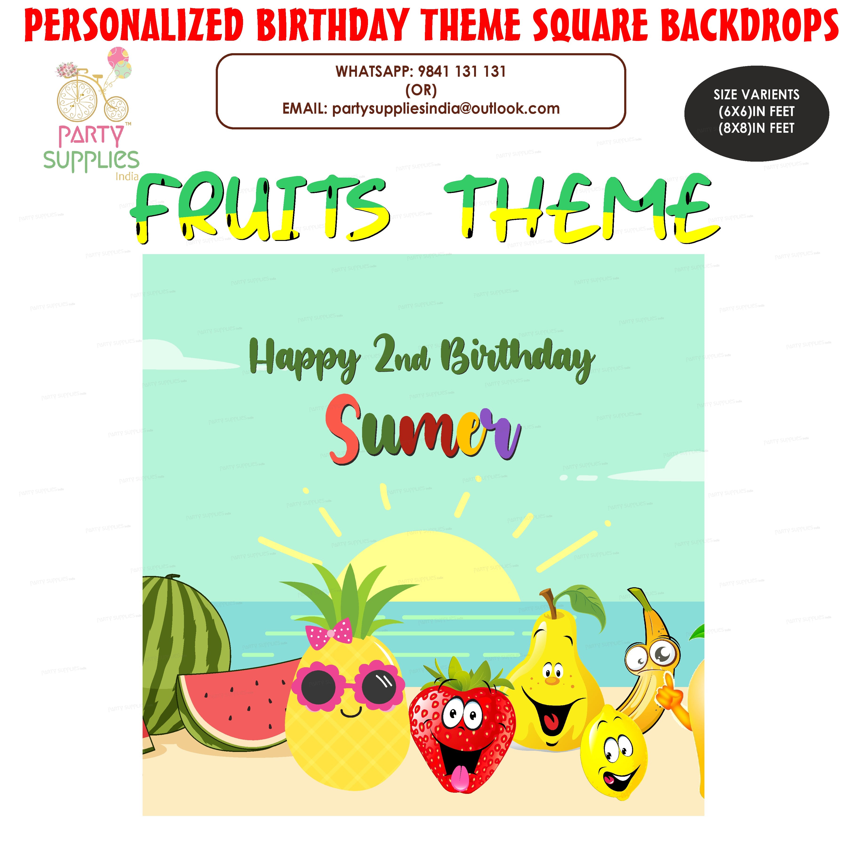 Fruits Theme Square Backdrop