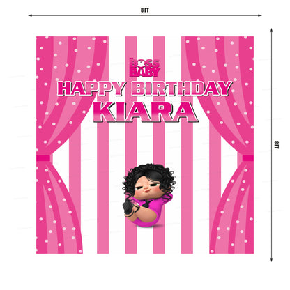 Girl Boss Baby Theme Square Backdrop