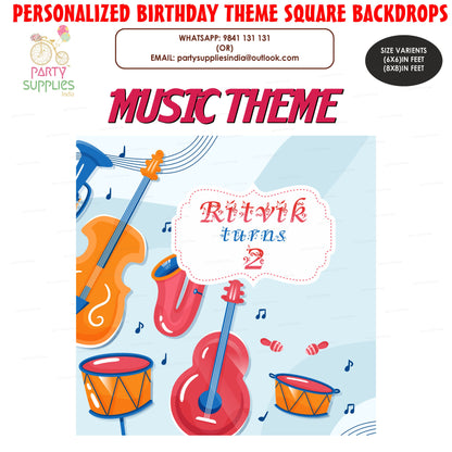 Music Theme Square Backdrop