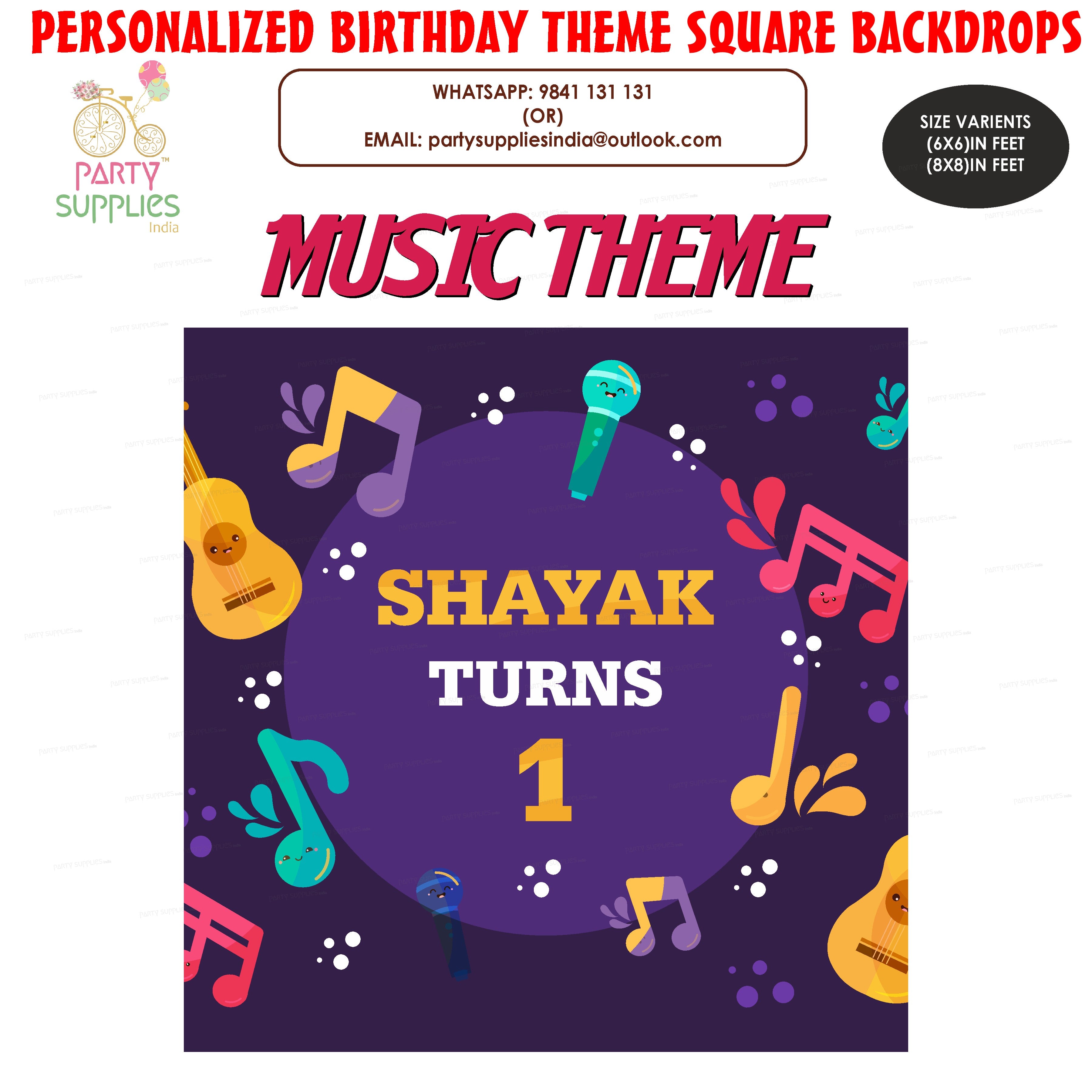 Music Theme Classic Square Backdrop