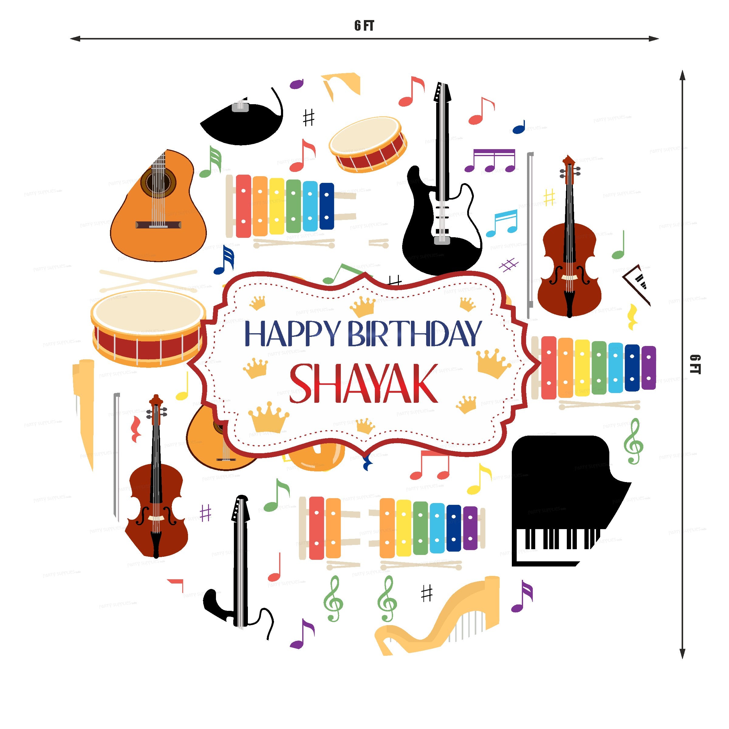 Music Theme Personalized Backdrop