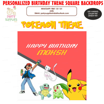 Pokemon Theme Customized Square Backdrop