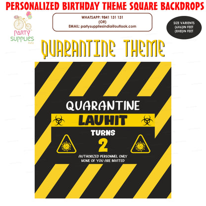 Quarantine Theme Personalized Square Backdrop