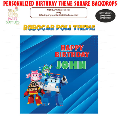 Robo Poli Theme Customized Square Backdrop