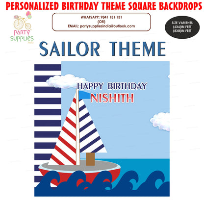 Sailor Theme Customized Square Backdrop