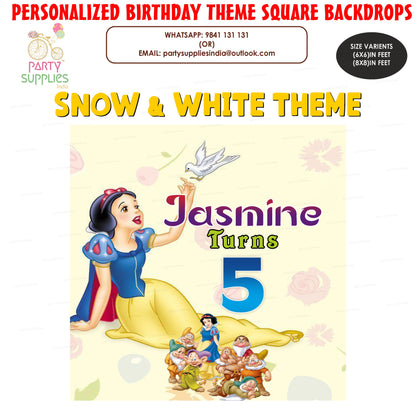 Snow And White Theme Square Backdrop