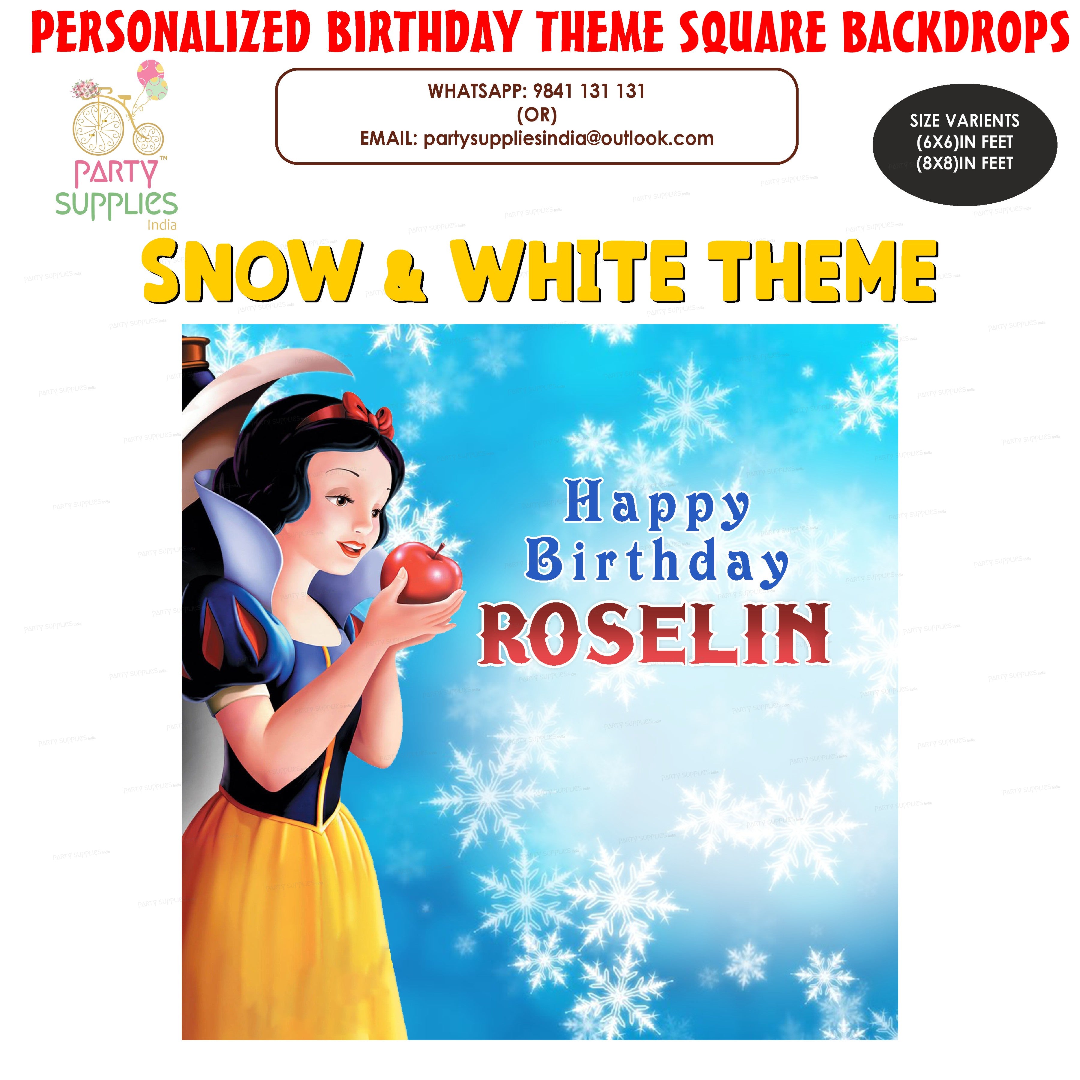 Snow And White Theme Customized Square Backdrop