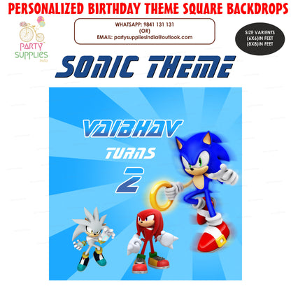 Sonic the Hedgehog Theme Premium Square Backdrop