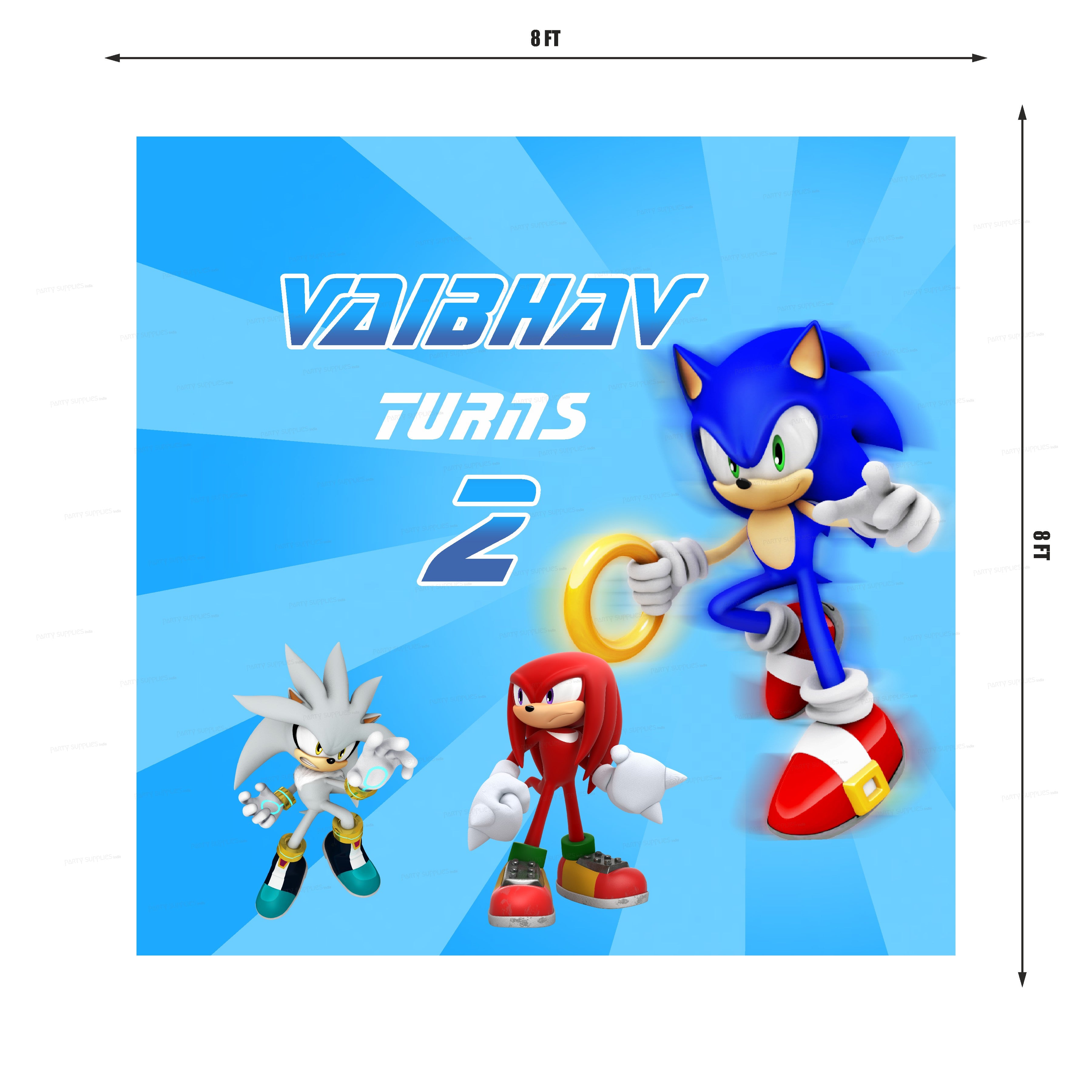 Sonic the Hedgehog Theme Premium Square Backdrop