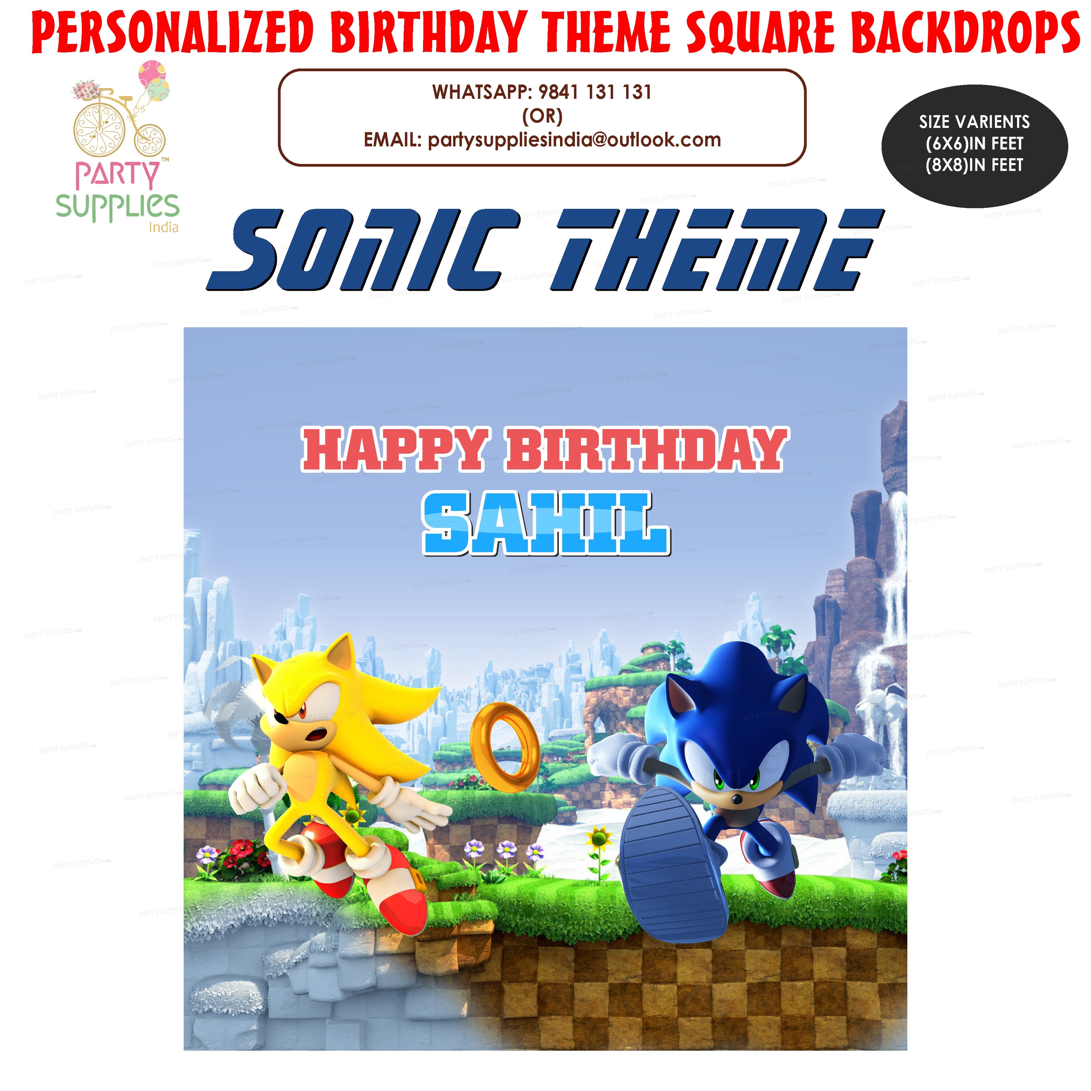 Sonic the Hedgehog Theme Standard Square Backdrop