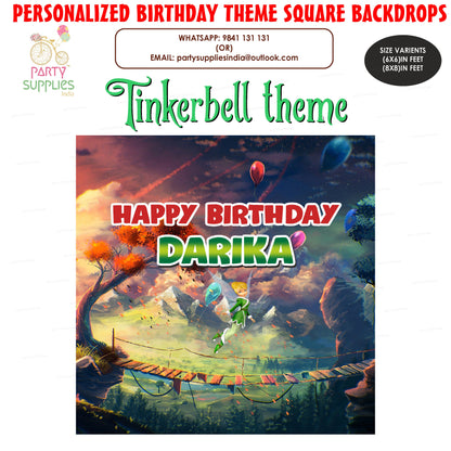 Tinker Bell Theme Square Backdrop