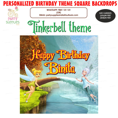 Tinker Bell Theme Customized Square Backdrop