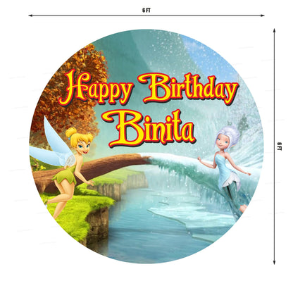 Tinker Bell Theme Customized Round Backdrop