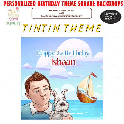 Tintin Theme Classic Square Backdrop