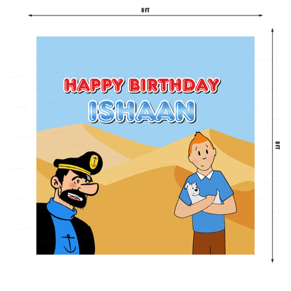 Tintin Theme Customized Square Backdrop