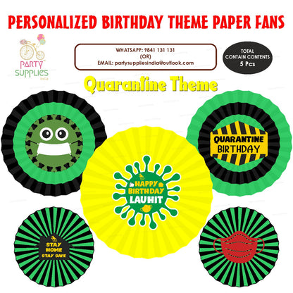 Quarantine Theme Paper Fan