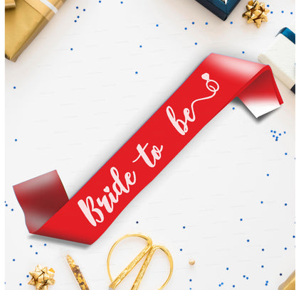 Bride to Be Red Satin Party Sash