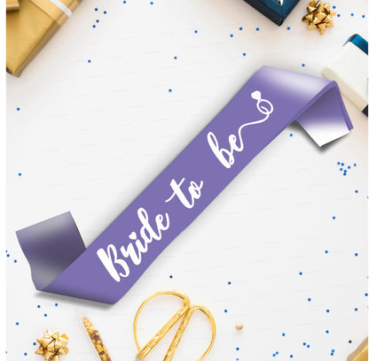 Bride to Be Purple Satin Party Sash