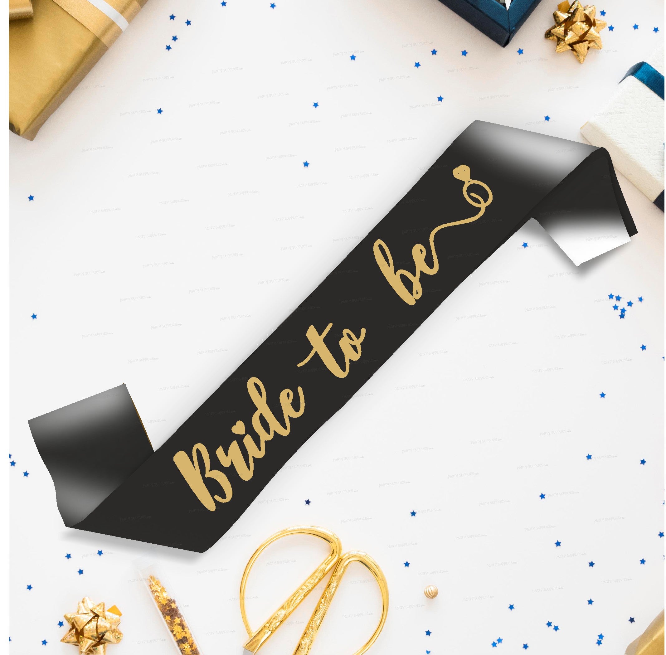 Bride to Be Black Satin Party Sash