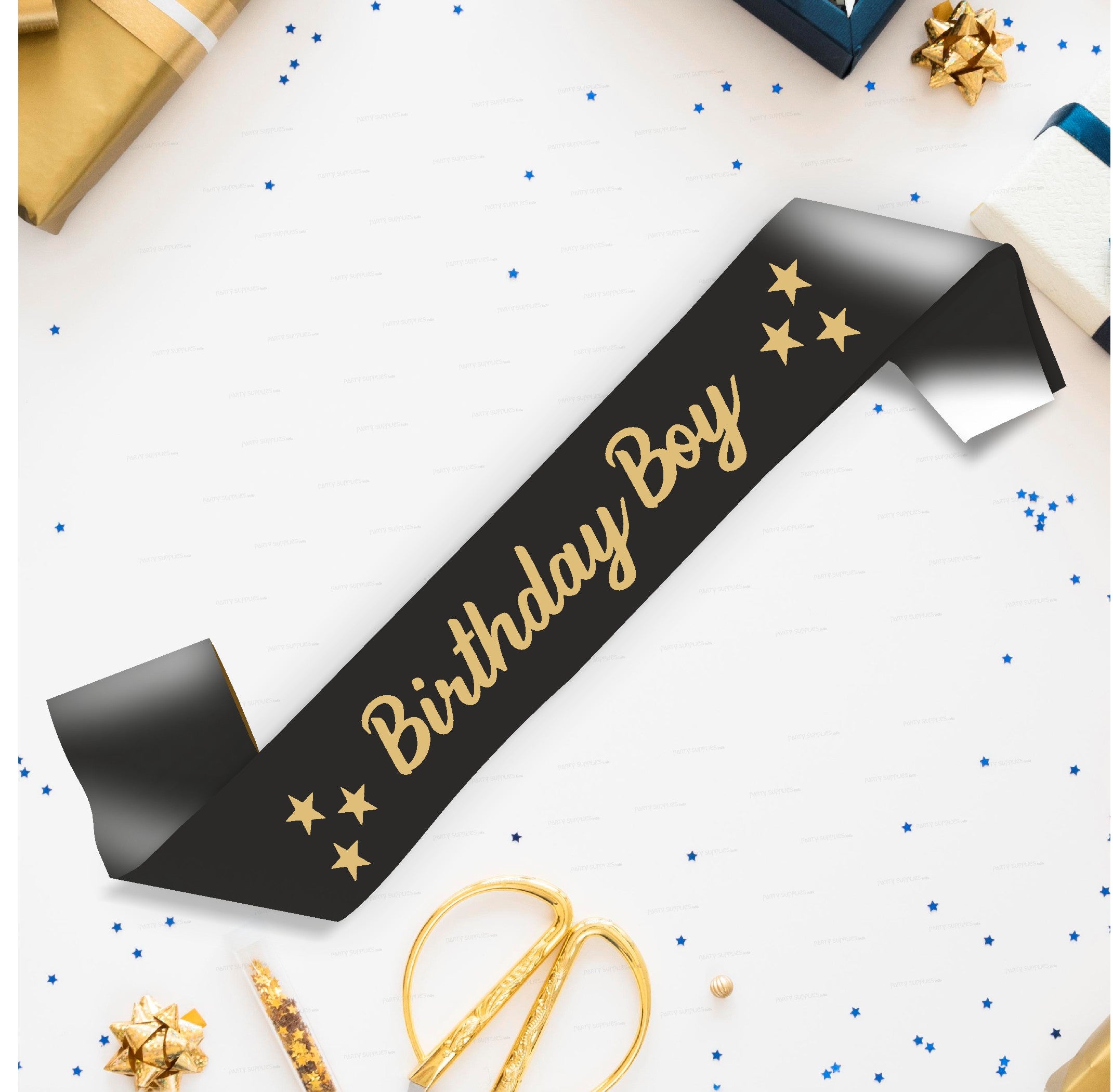 Birthday Boy Black Satin Party Sash