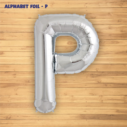 Alphabet P Premium Silver Foil Balloon