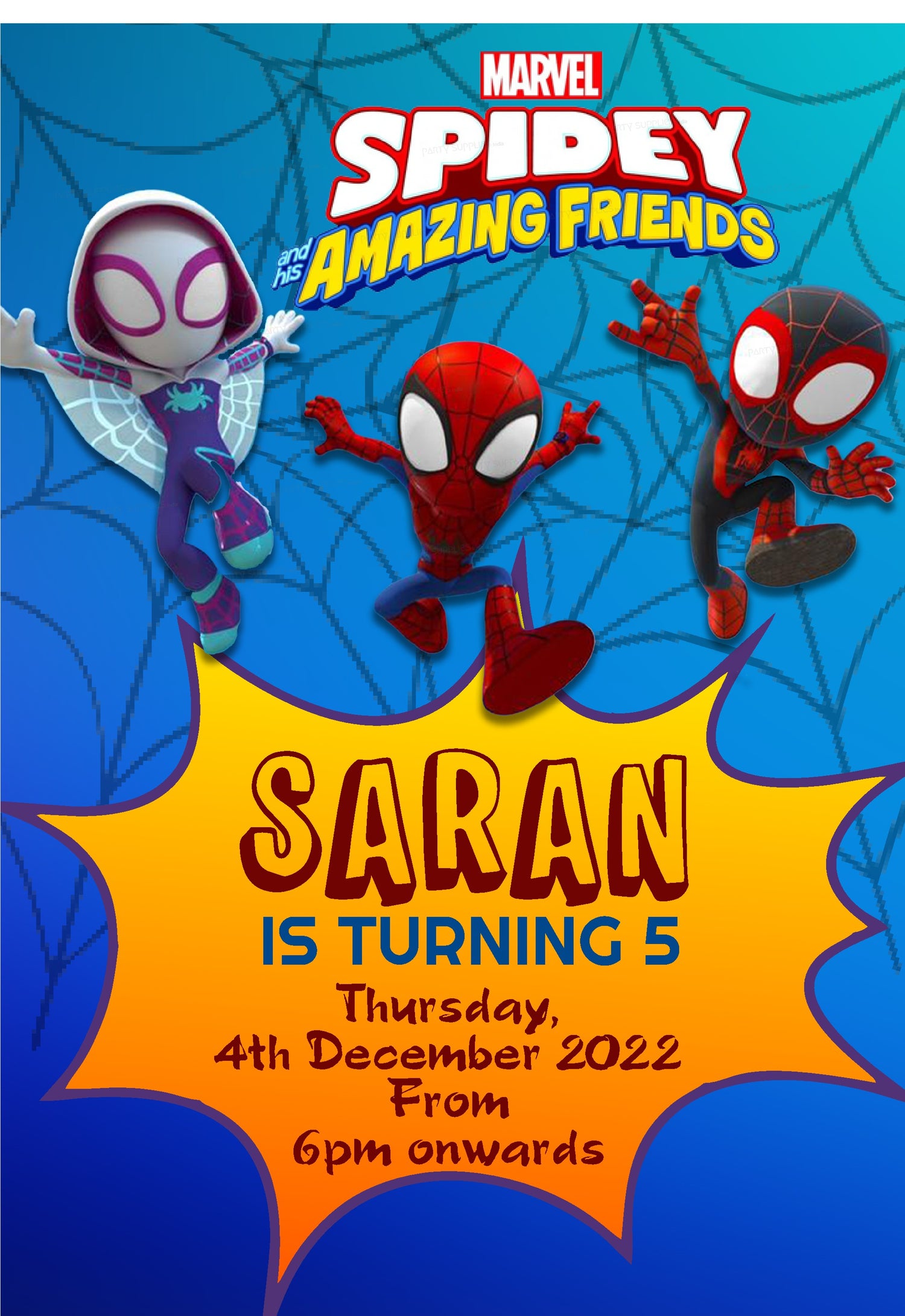 PSI Spidey and his Amazing Friends Themes Customized Invite | Kids ...