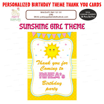 Sunshine Girl Theme Thank You Card