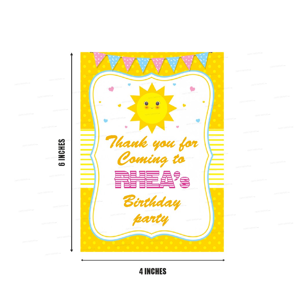 Sunshine Girl Theme Thank You Card