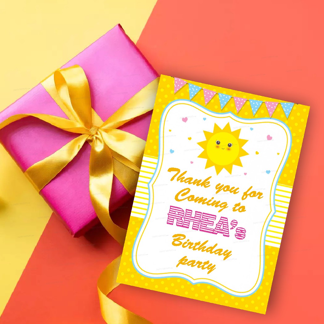 Sunshine Girl Theme Thank You Card