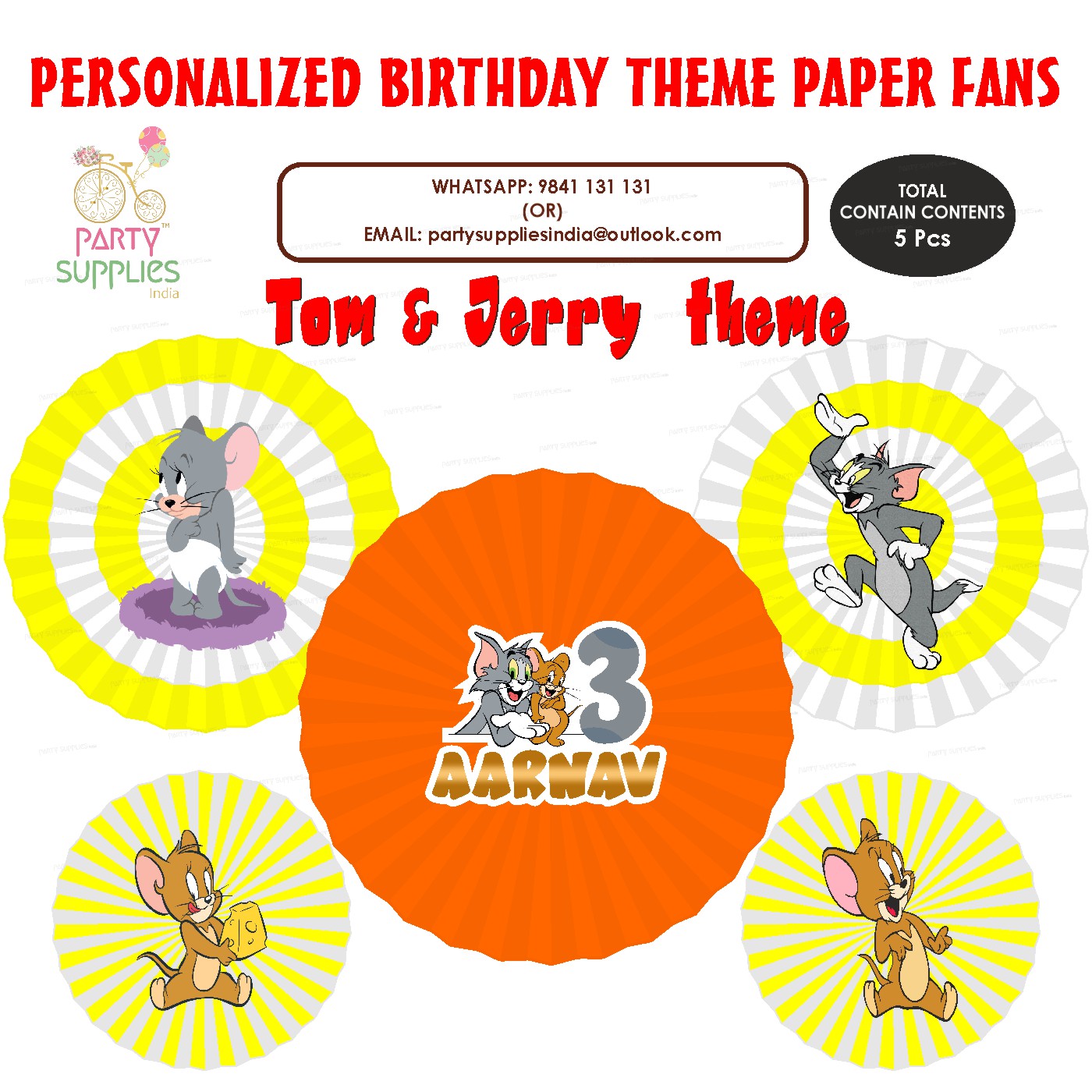 Tom &amp; Jerry Theme Paper Fan