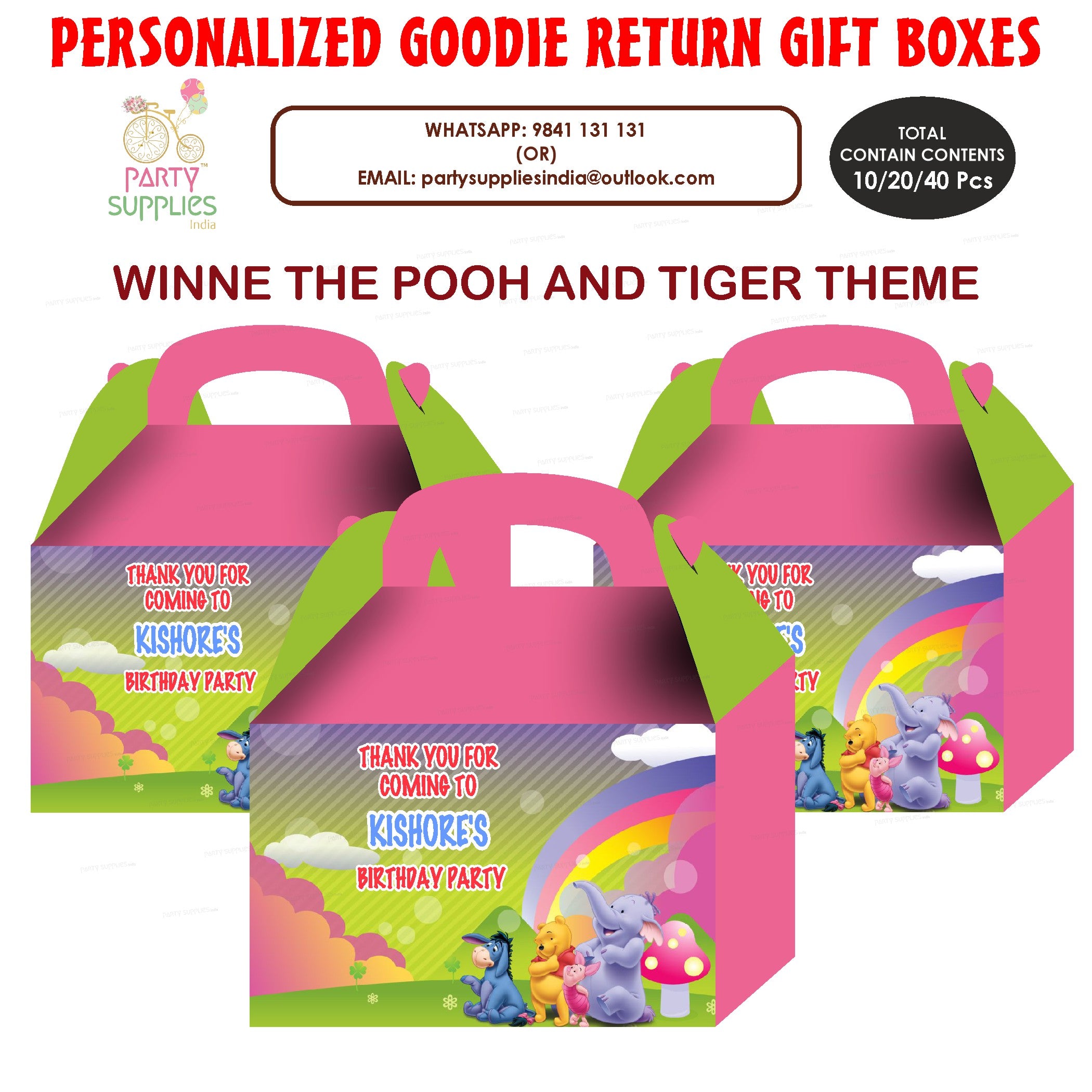 Winnie the Pooh Theme Goodie Return Gift Boxes