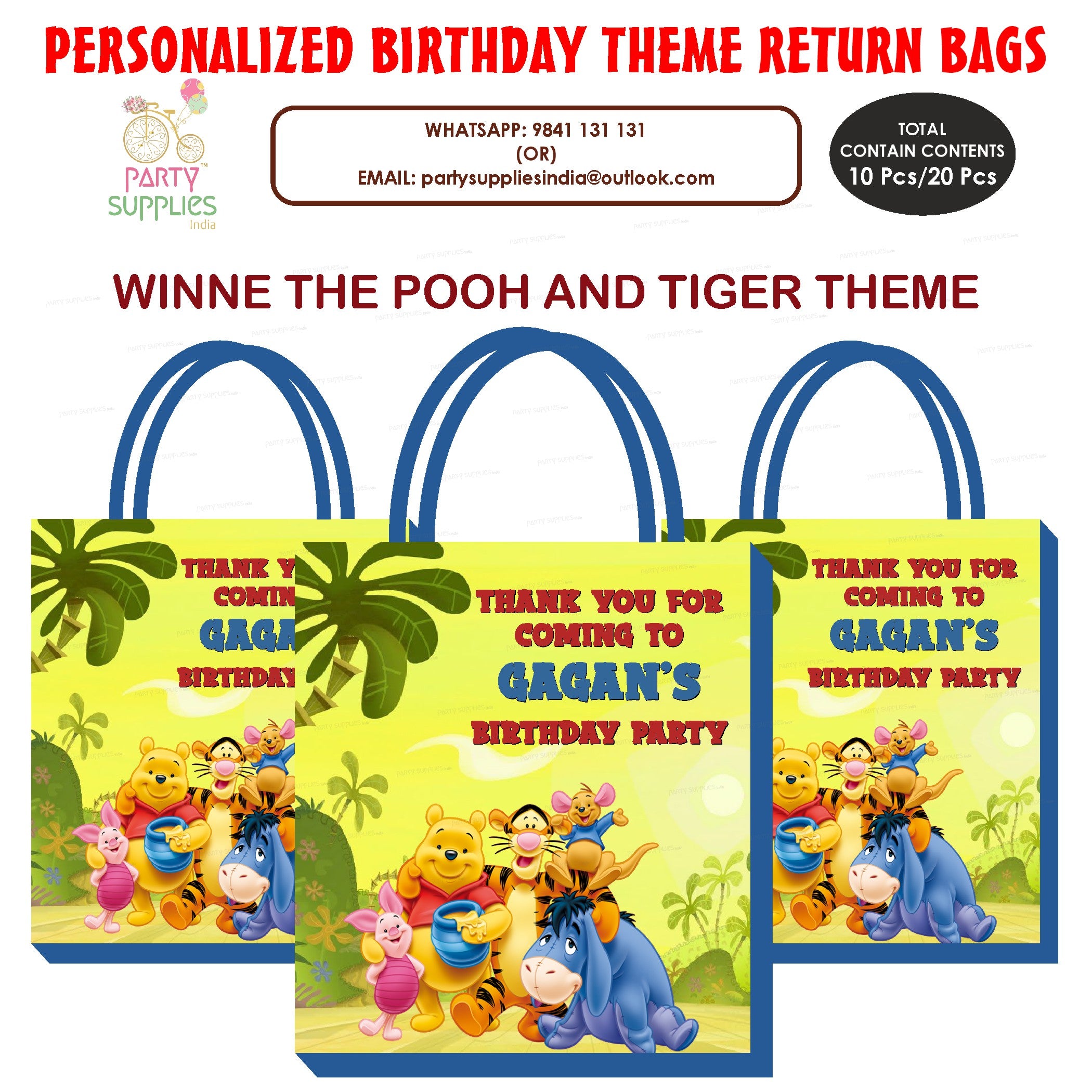 PSI Winnie the Pooh Theme Return Gift Combo | Theme Based Combo – Party  Supplies India