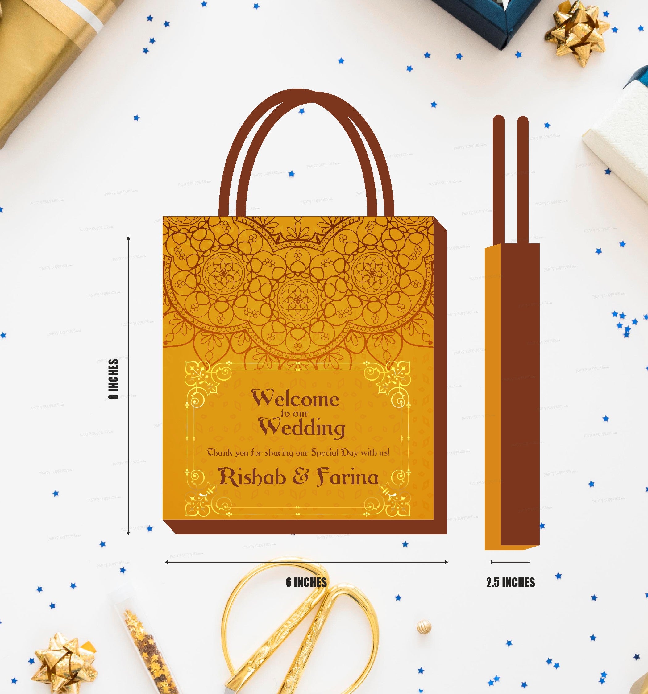 Indian Return Gift Bag Wedding and Engagement Festivals Paper Bag - 9x7