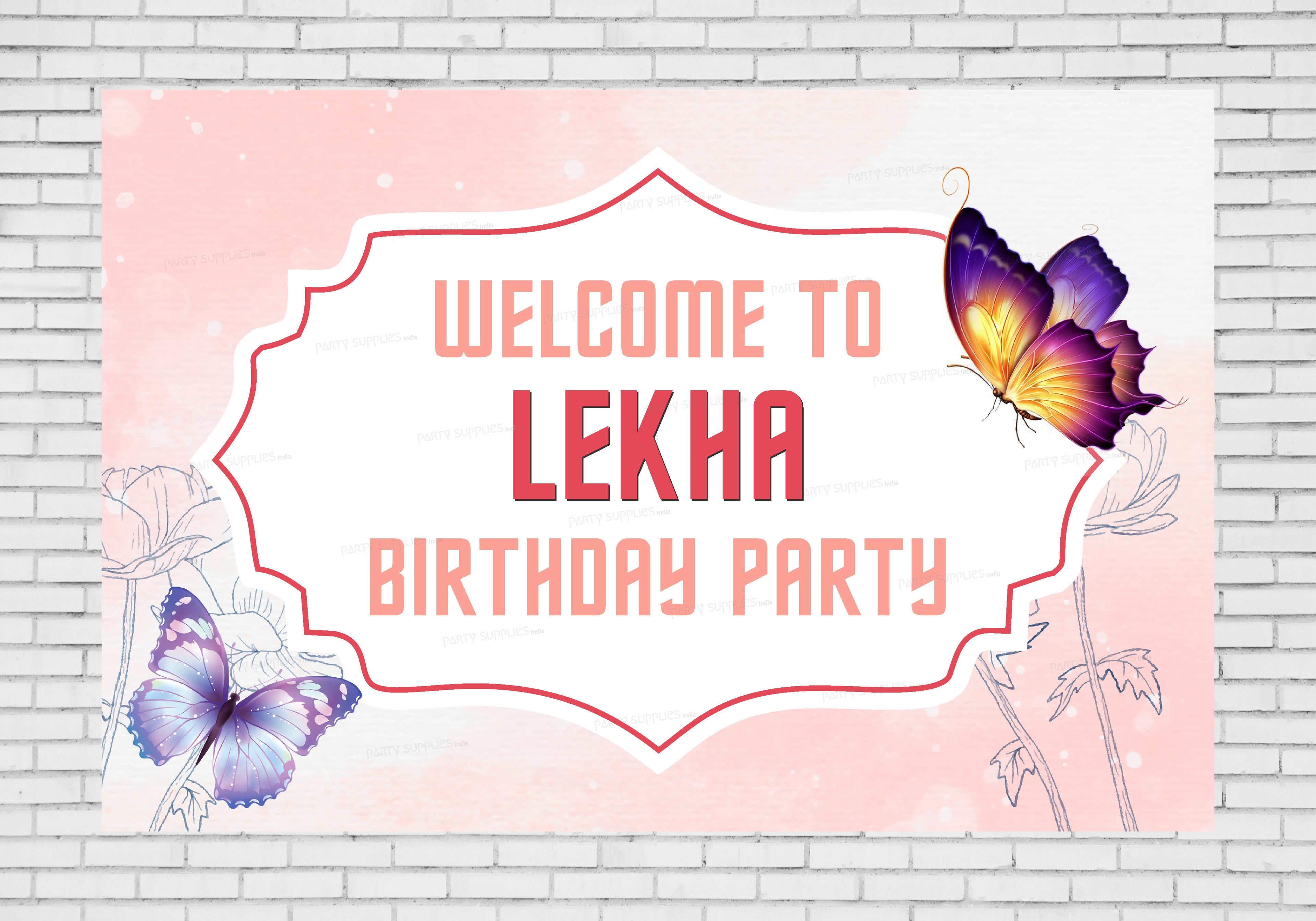 Butterfly Theme Customized Welcome Board