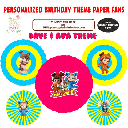 Dave and Ava Theme Paper Fan