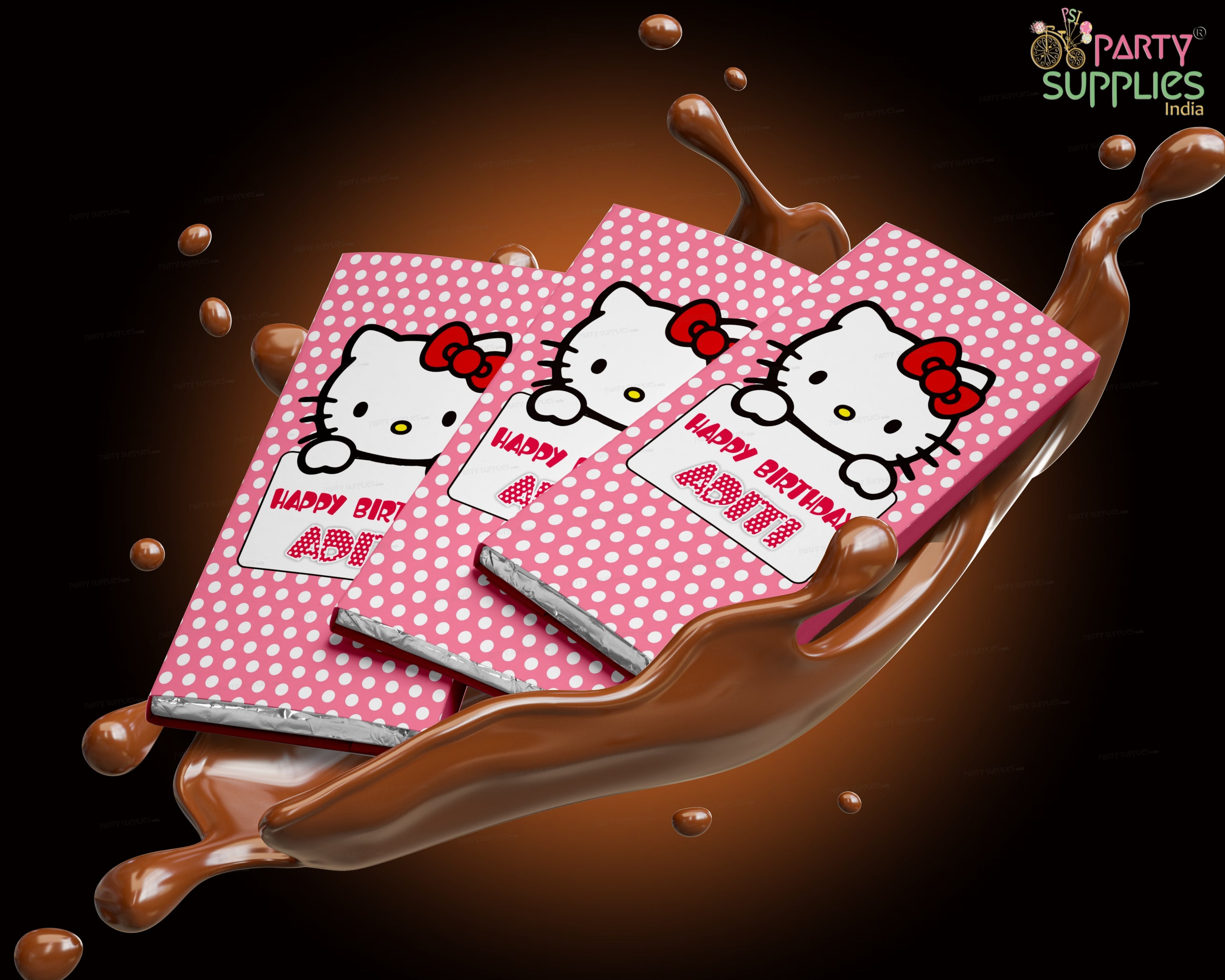 Hello Kitty Theme Home Made Chocolate Return Gifts